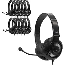 Avid AE55 USBC Headset with NoiseCanceling Microphone 270 Rotating Boom, Padded Earpieces, Passive Noise Reduction Classroom, Testing, Remote Learning, Work, TELPASReady