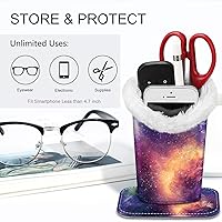 Vista 17 de Fintie Soporte para anteojos forrado de felpa con base magnética, estuche de cuero vegano prémium para lentes