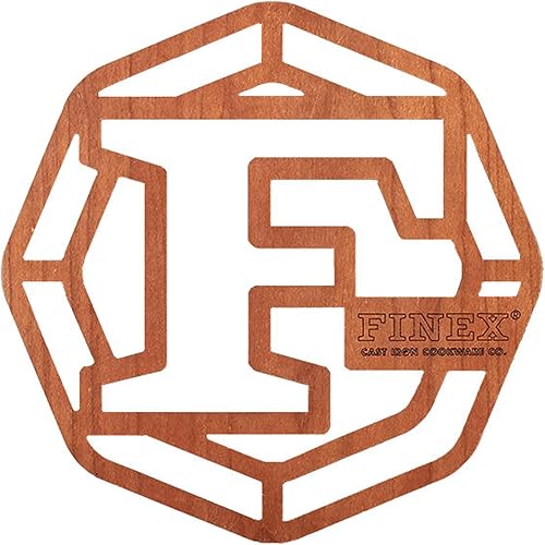 FINEX Salvamanteles de madera de cerezo cortado con láser de 8 pulgadas, fabricado en los Estados Unidos