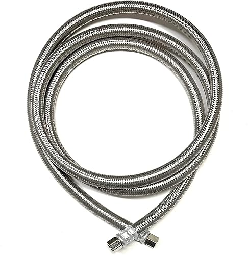 Manguera trenzada de acero inoxidable para fabricar hielo de 6 pies con conexión de compresión de 14 pulgadas por 14 pulgadas