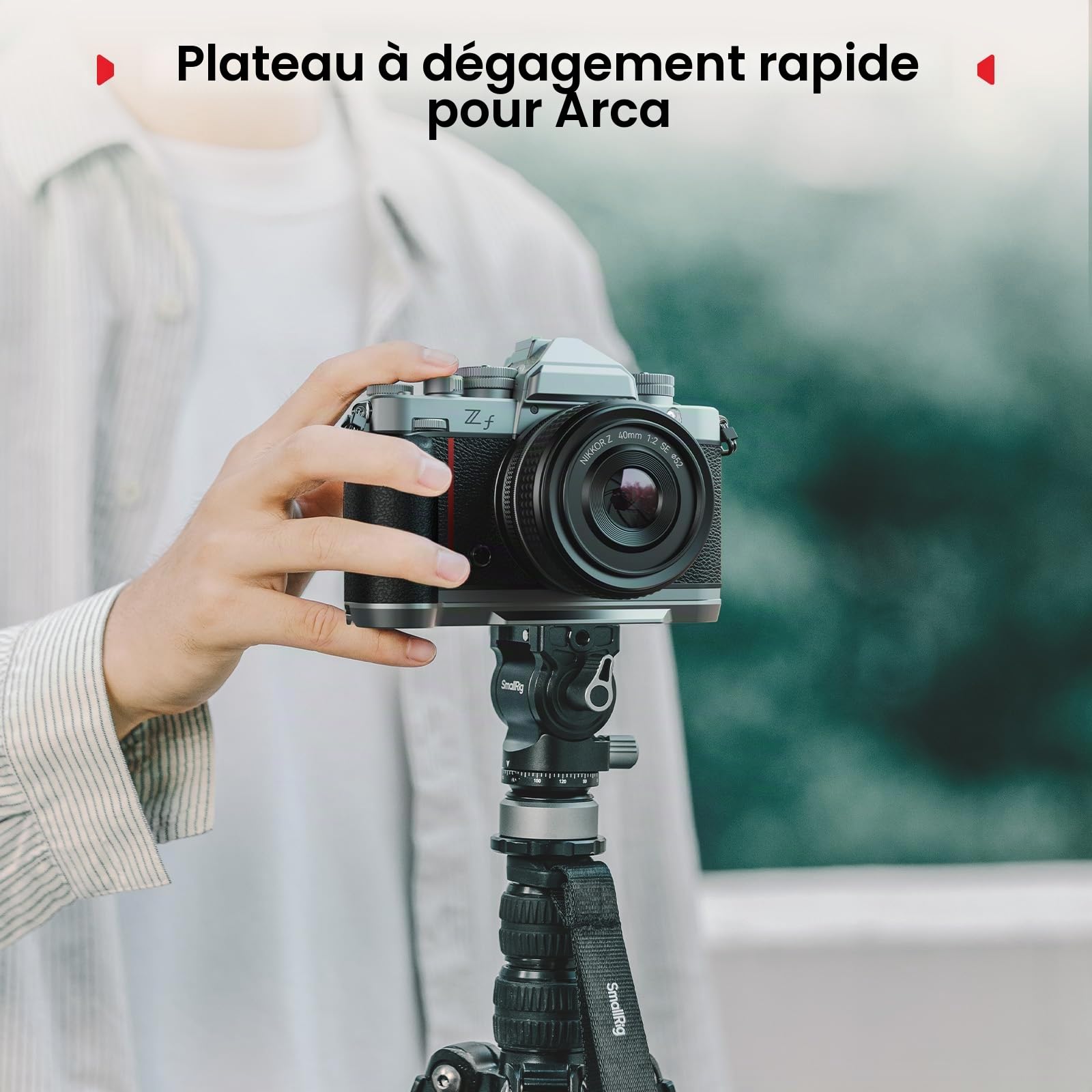SMALLRIG Poignée en Silicone en Forme de L pour Nikon Z f, avec Plaque de dégagement Rapide intégrée pour Arca et Trou pour dragonne, poignée Ergonomique en Silicone pour trépieds- 5706