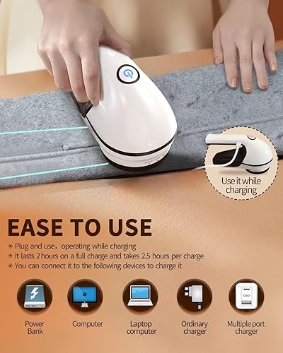 Miniatura 3 de Afeitadora de tela recargable, removedor de pelusa eléctrico para ropa y muebles con USB, afeitadora de pelusa, suéter de afeitar, desfuzzer,