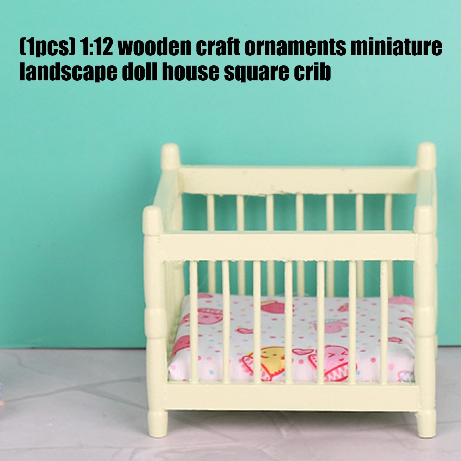 Mini Berceau Blanc Pour Maison De Poupée – Meuble Miniature Réaliste En Bois – Décoration Chambre Enfant