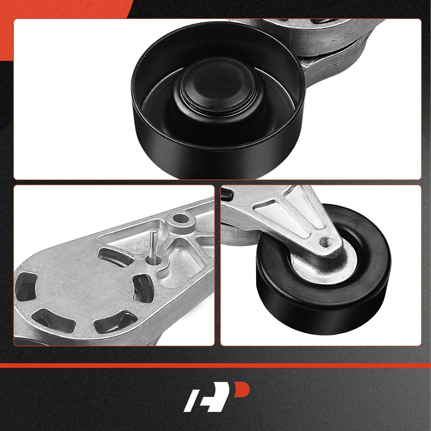 A-Premium Belt Tensioner Assembly with Pulley Compatible with Audi A4 A4 Quattro 2002-2008 L4 1.8L 2.0L, Replace# 06B903133D, 06B903133E