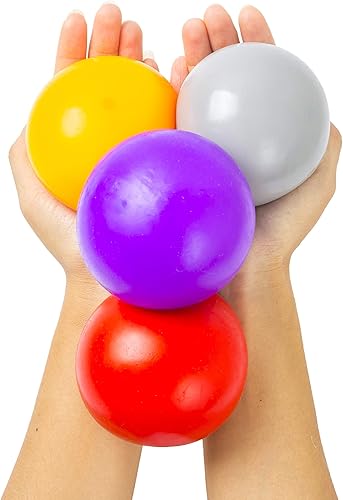 Miniatura 4 de Pelota antiestrés duradera jumbo para tirar y estirar (paquete de 4)  Gran y divertido juguete para ansiedad de recuerdo de fiesta  Excelente alivio