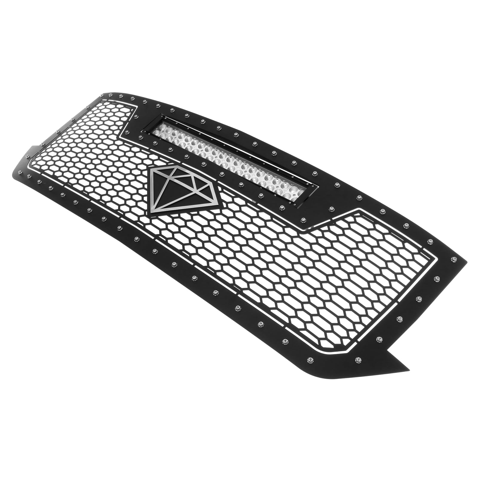 Black Stainless Steel Mesh LED Grille For 2015-2019 Chevy Silverado 2500/3500 - Lower Bumper 13 thumbnail image