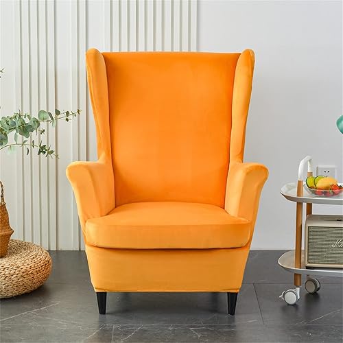 Miniatura 10 de MIFXIN Wingback - Funda elástica para silla, 2 piezas, con respaldo de ala y funda de cojín, suave, lavable, protector de muebles para sala de estar