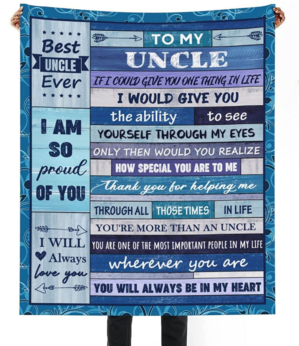 Ajiiusv To Uncle-2 Uncle Gifts, Gifts For Uncle From Niece Nephew, Uncle Birthday Gifts, Fathers Day Blankets Gifts For Uncle Christmas Thanksgiving Gifts Blankets 50"X60"