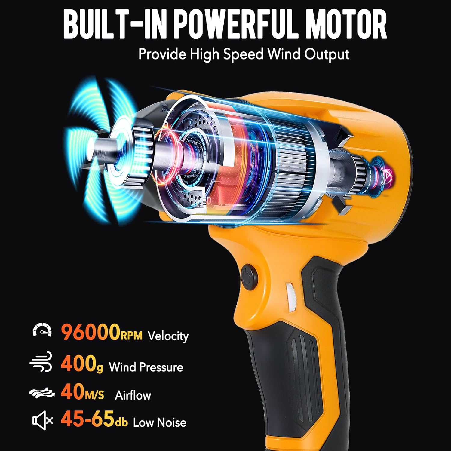 2025 Leaf Blower Cordless for DEWALT 20V MAX Battery, Variable Speed Handheld Leaf Blower, Small Electric Blower for Lawn Care, Patio Cleaning, Blowing Dust, Drying Surfaces (No Battery) - Image 2