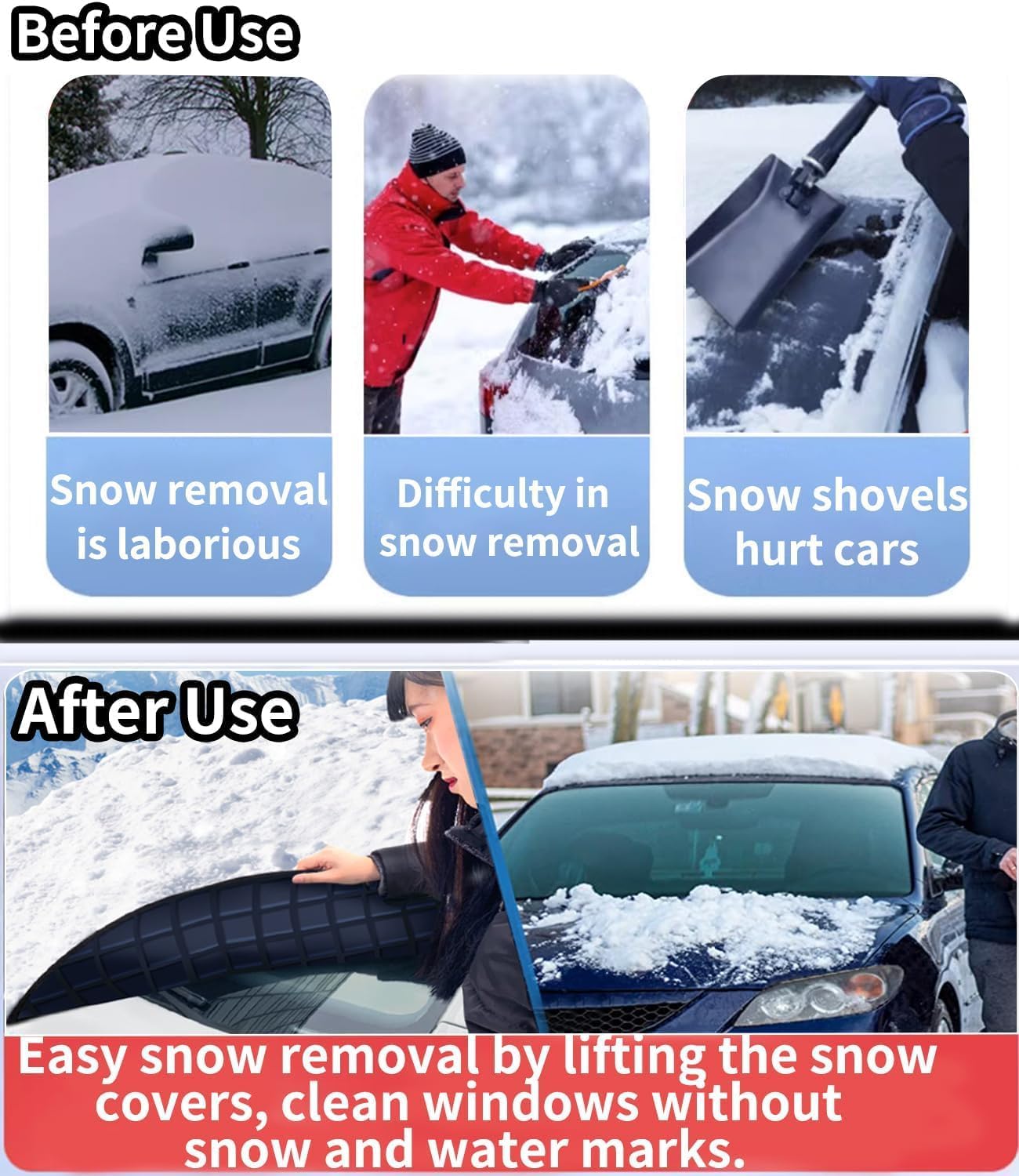 Custom fit for Mini Windshield Snow Covers, 8 Layers WAaterproof Windproof Protection, Sun, Frost Defense, Ice, Snow, Designed for Mini Accessories (for Mini Hardtop 2 Door)