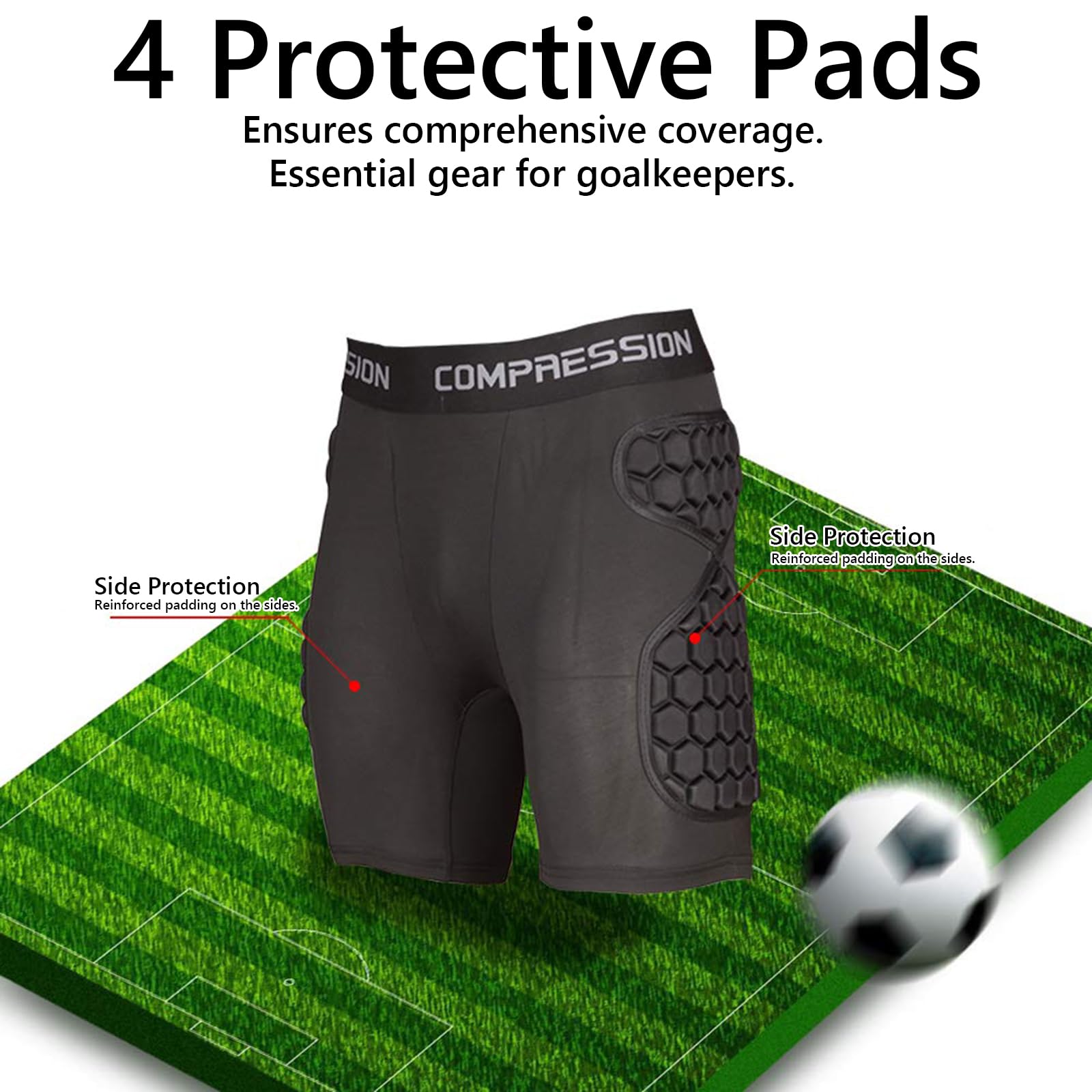 Camiseta deportiva de portero para hombre con protector de esponja