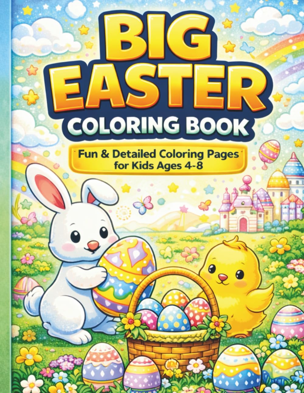 Big Easter Coloring Book: Fun and Detailed Coloring Pages for Kids Ages 4-8