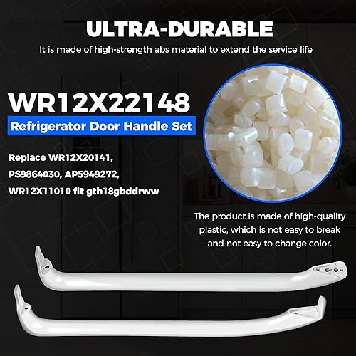 Miniatura 6 de Romalon WR12X22148 - Juego de manijas de puerta de refrigerador para GE, refrigerador, congelador, repuesto WR12X20141 PS9864030 AP5949272