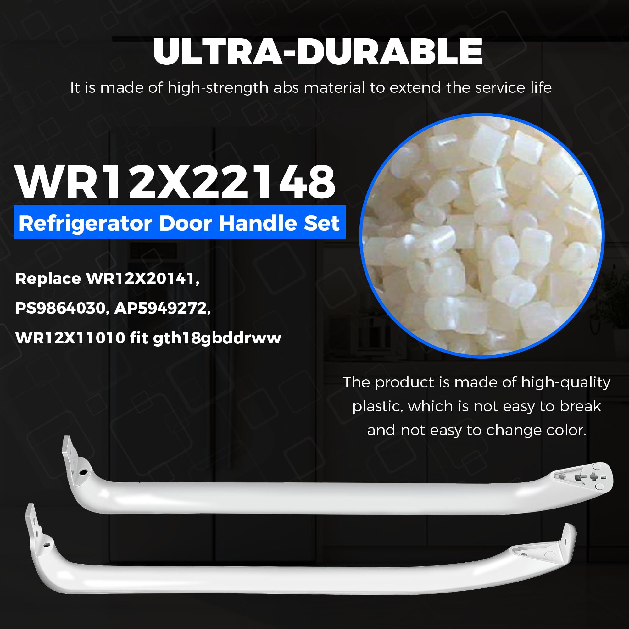 WR12X22148 Refrigerator Door Handle Set Replacement for GE