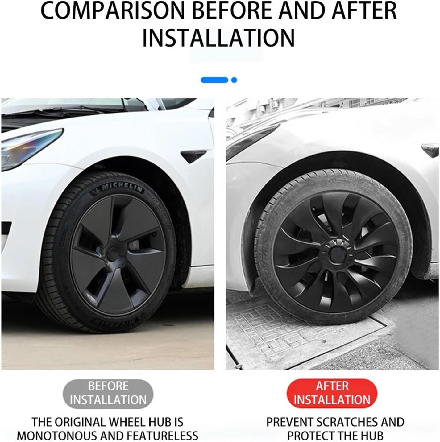 4 個テスラモデル 3 18 インチハブキャップオリジナル車の交換ホイール