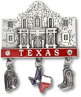 San Antonio Alamo Metal Refrigerator Charm Magnet, Texas Collectible Travel Souvenir, 3.5 Inches