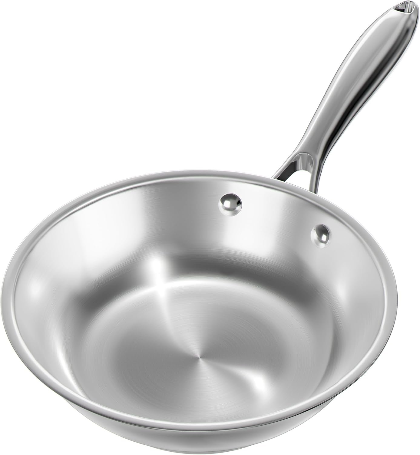 Verel Stainless Steel Frying Pan - 10 Inch Fry Skillet Stainless Steel Pan, Dishwasher and Oven Safe Cookware