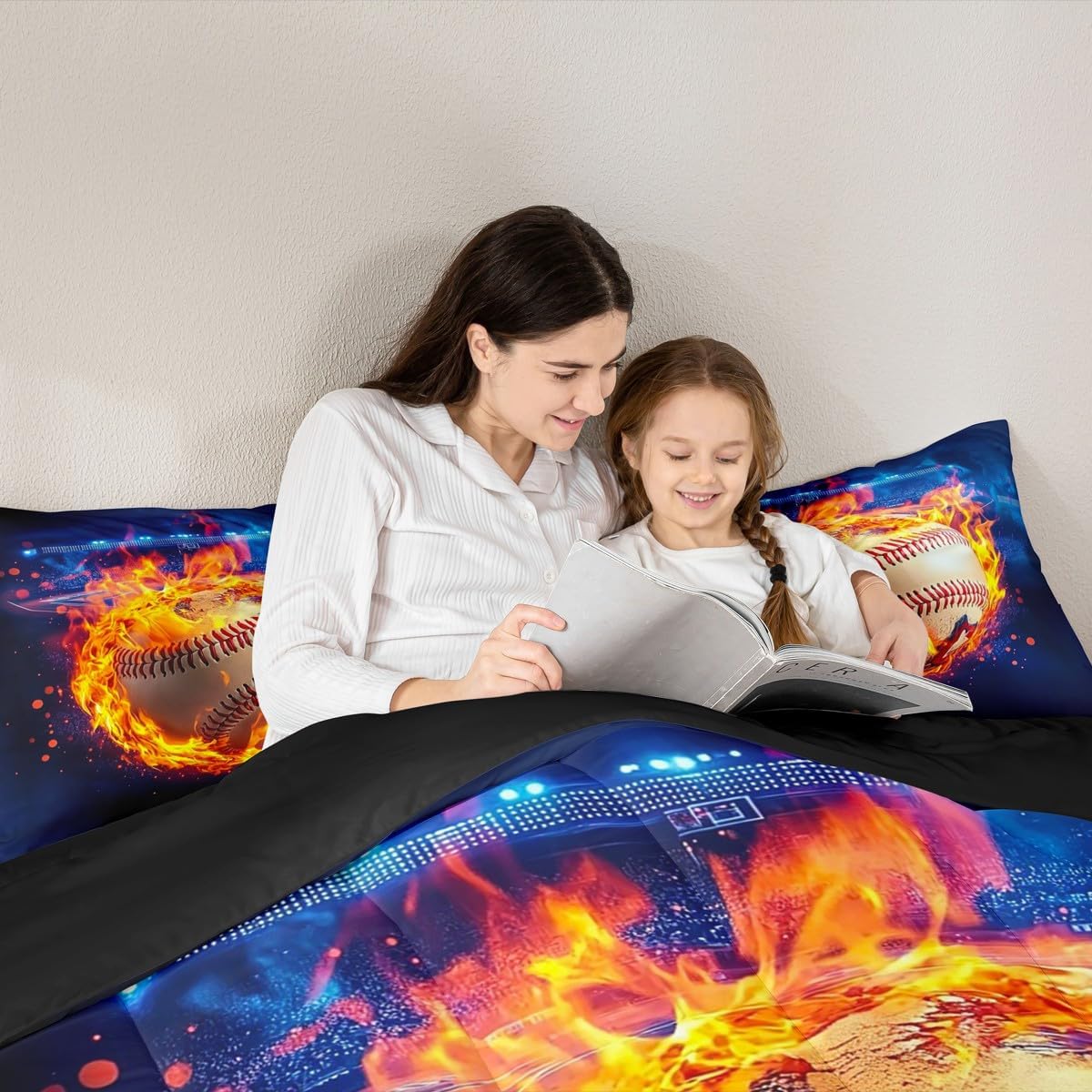 Feelyou Baseball Bedding Set Toddler Size Sports Game Comforter Set for Kids Teens Adults Baseball Gaming Duvet Quilt Gift for Baseball Lover Room Decor 2Pcs with 1 Pillow Case All Season Soft