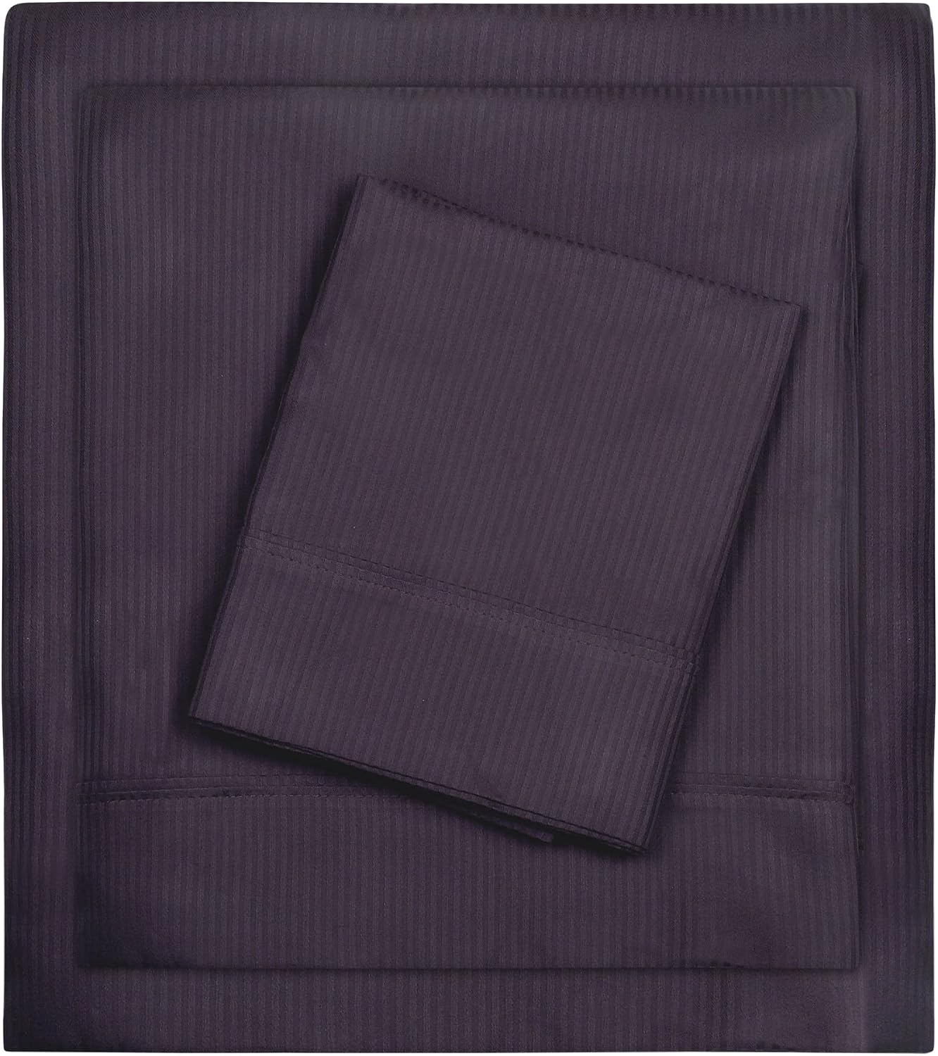 TRIDENT Twin Sheet Set- 300TC- 100% Cotton, Sateen Weave, 16.5 Inch Deep Pocket, Luxury Hotel Bedding Sheet Set, Oeko-Tex Certified, 3 Piece, Trivana Collection (Violet)