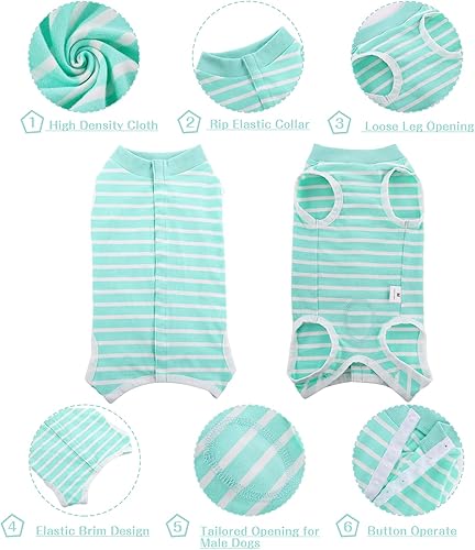 Miniatura 141 de SAWMONG Traje de recuperación para perros, traje de recuperación para perros después de la cirugía, traje quirúrgico de esterilización para perros