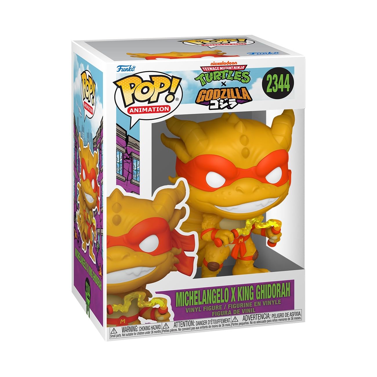 Funko POP! Animation: Godzilla x Teenage Mutant Ninja Turtles - TMNT - Michelangelo as Ghidorah - Collectable Vinyl Figure - Gift Idea - Official Merchandise - Toys For Kids & Adults
