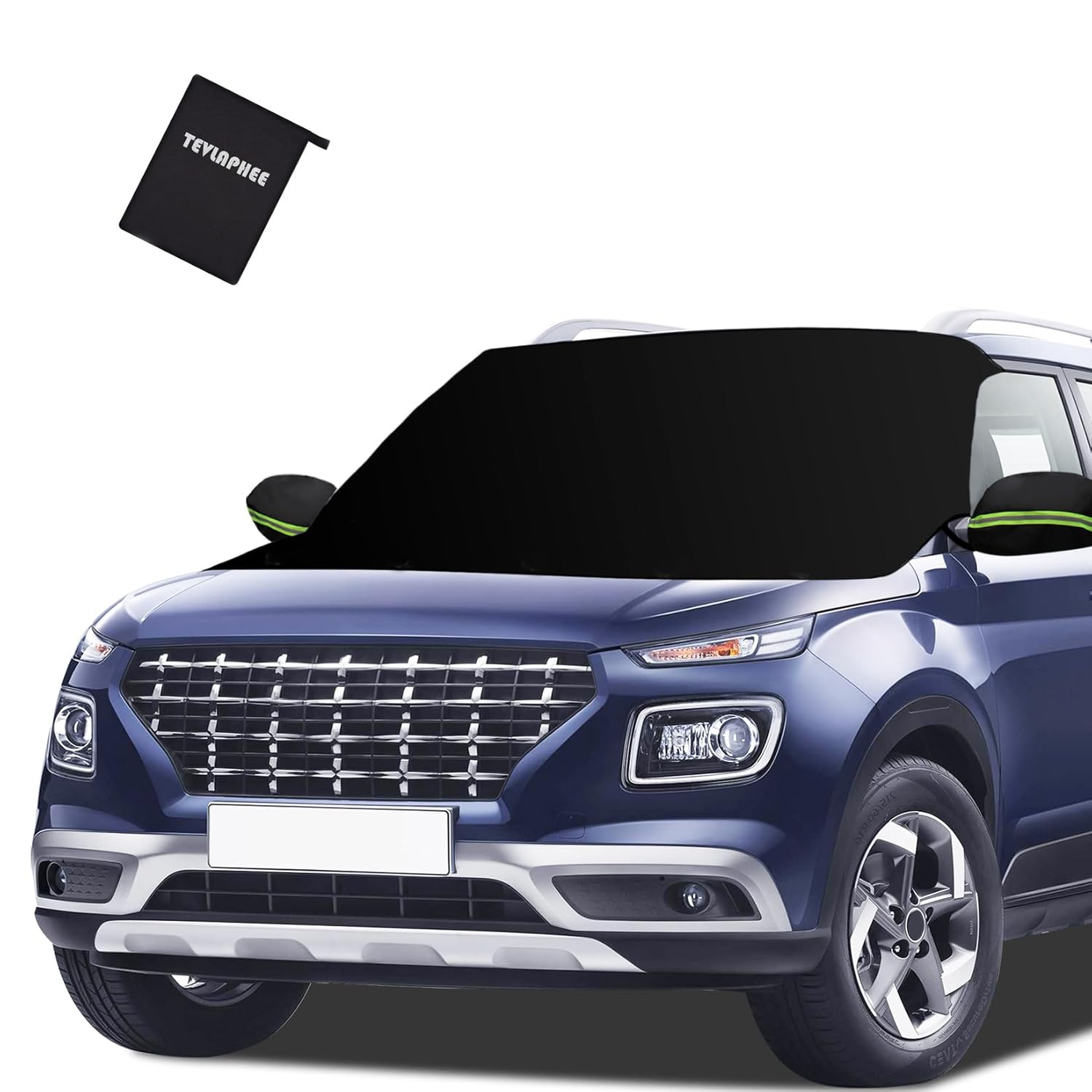 Tevlaphee Windshield Cover for Ice and Snow Heavy Duty 600D Oxford Fabric Waterproof Embedded Magnets Side Mirror Protector