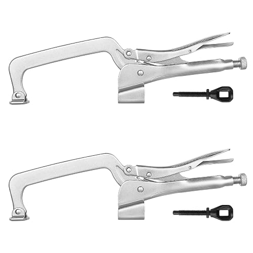 MAXPOWER 2-Pack 14" Bench Clamp, Welding Table C-Clamp with M8 Bolts | Inserta Pliers Mounted to a Workbench, Welding Table or T-tracks