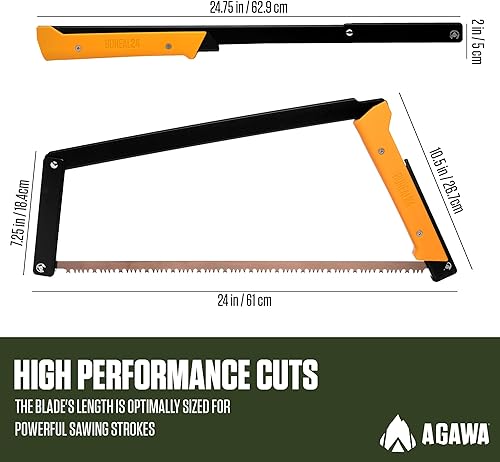 Miniatura 3 de AGAWA BOREAL - Sierra plegable de 24 a 24 pulgadas con hoja de sierra multiusos, equipo de campamento para senderismo, pesca, caza, bushcraft y kit