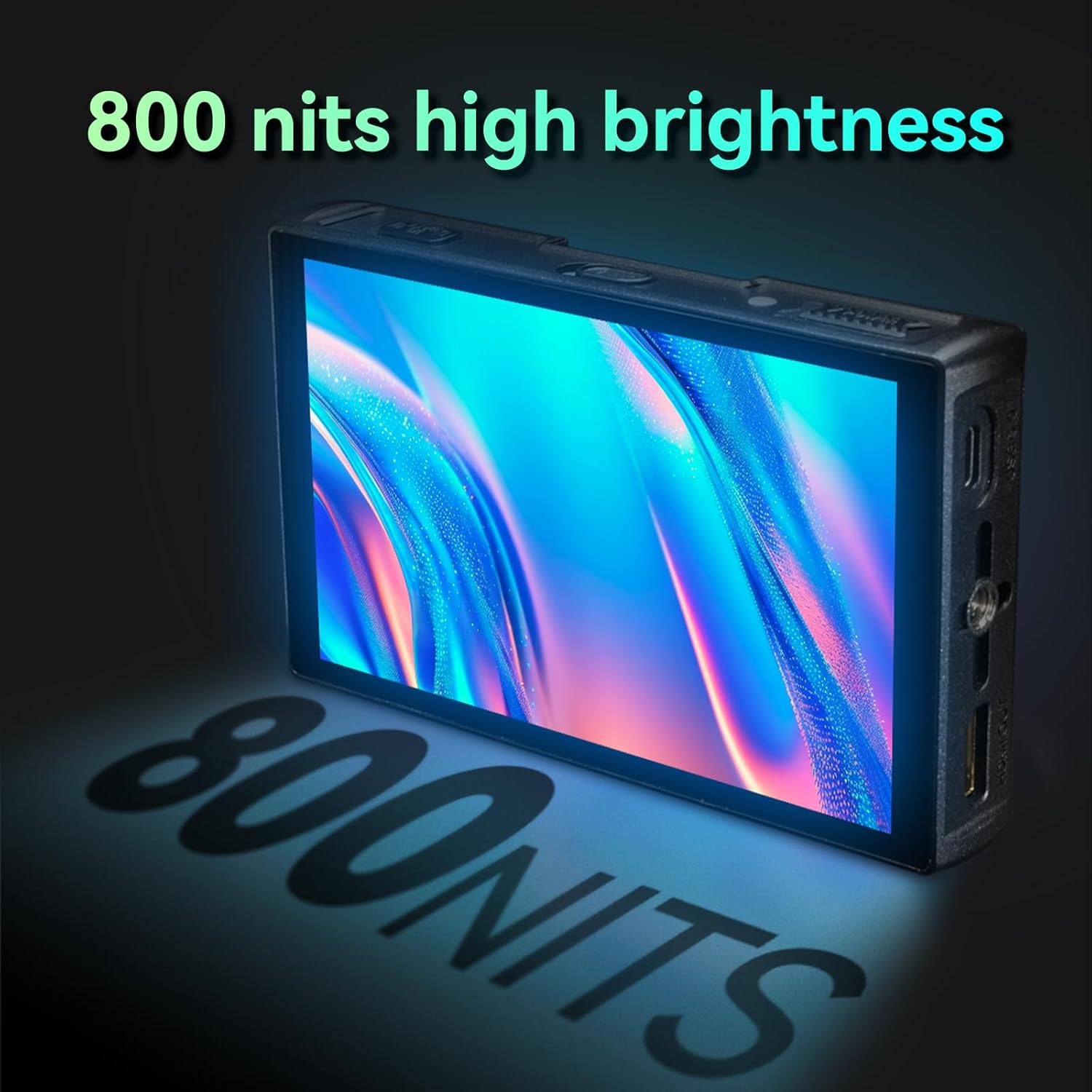 Portkeys PT5 III Camera Monitor 5.4" 800nits Field Monitor with USB 3.0 Type-C Port Support Waveform, Histogram, Peaking, False Color, and 3D LUT Function for DSLR Camcorder with NP-F550 Battery