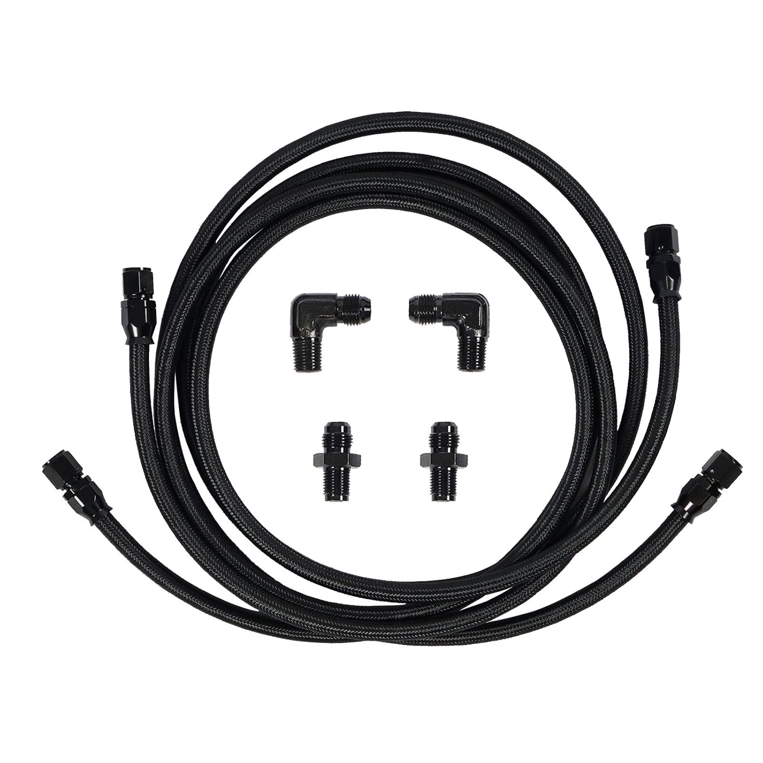 YESHMA 6AN PTFE Hose 7FT Transmission Cooler Lines Hose Braided Lines Fitting Compatible With