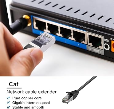 RJ45 1 Male to 4 x Female LAN Splitter Adapter Cable Suitable Super Cat6, Ethernet Splitter Cable Suitable Super Cat5, Cat5e, Cat6, Cat7 LAN Ethernet Socket Connector Adapter ONE Internet
