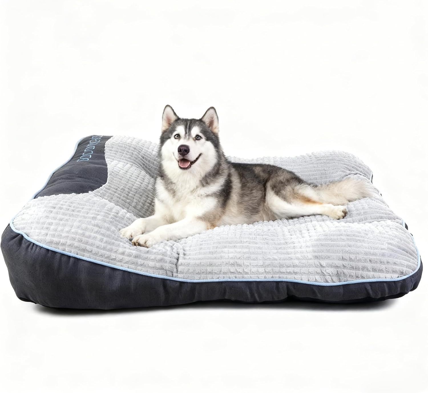 Orthopedic Dog Bed - Extra Thick Soft Couch Pet Bed for Extra Large Dogs (Grey)