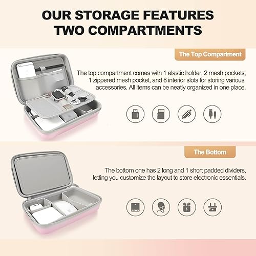 Miniatura 2 de Estuche organizador electrónico de viaje duro para cargadores de banco de energía, cables, unidad flash USB, tarjeta SD, electrónica y mochila,