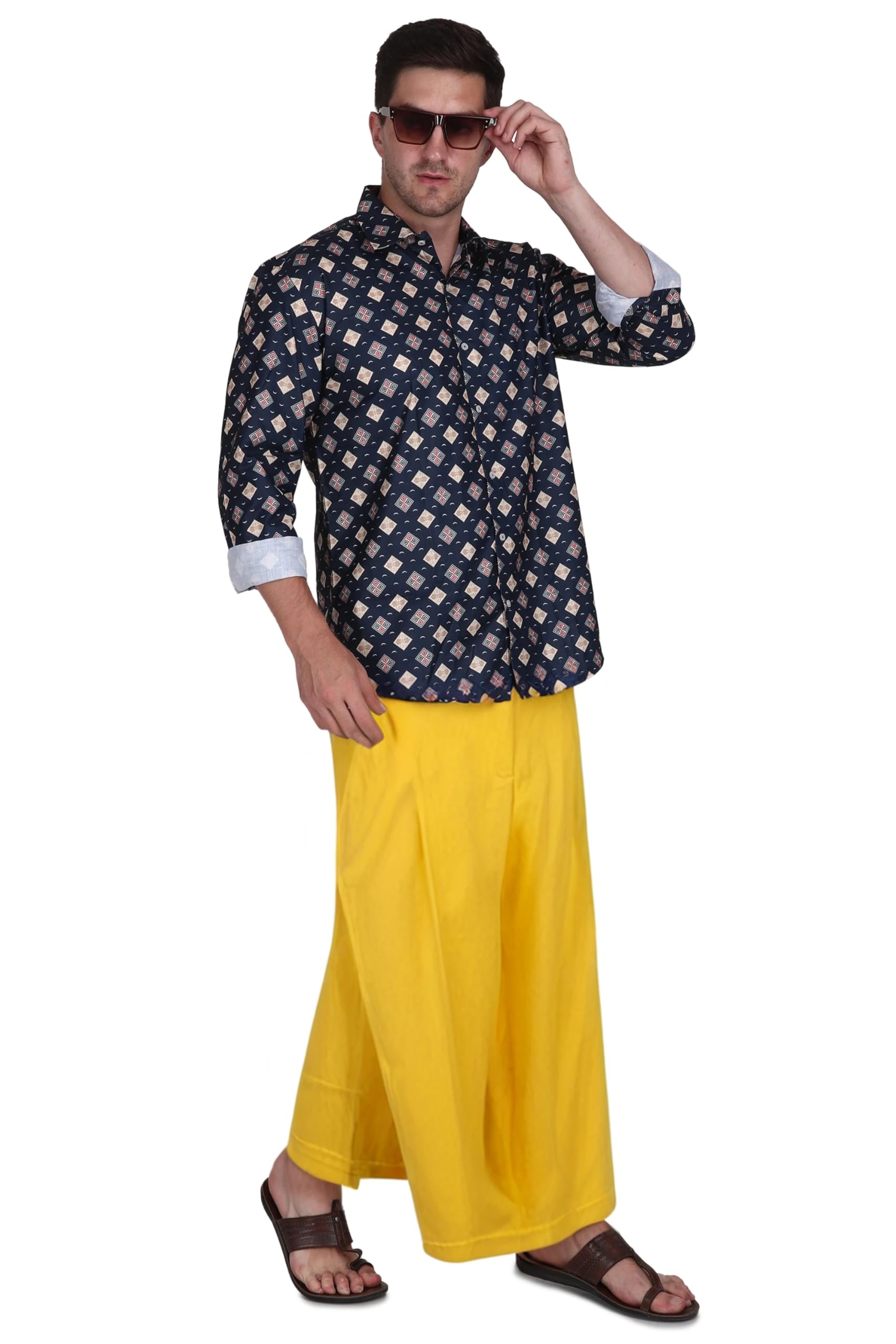 Men's Pattu Silk Lungi 2.0 Mtr Pack of 1-image-40