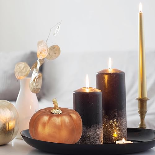 Miniatura 6 de Winlyn 12 calabazas artificiales pequeñas de bronce metálico, calabazas decorativas rústicas de otoño, calabazas de espuma sintética para regalo,