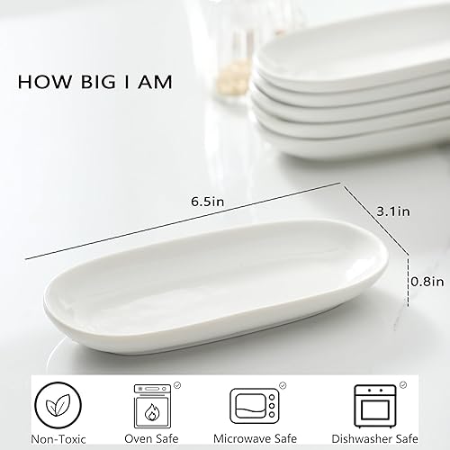 Miniatura 2 de XINLTC Juego de 8 platos pequeños para aperitivos, platos de postre de porcelana de 6.3 pulgadas, platos pequeños de cena, pequeños platos blancos