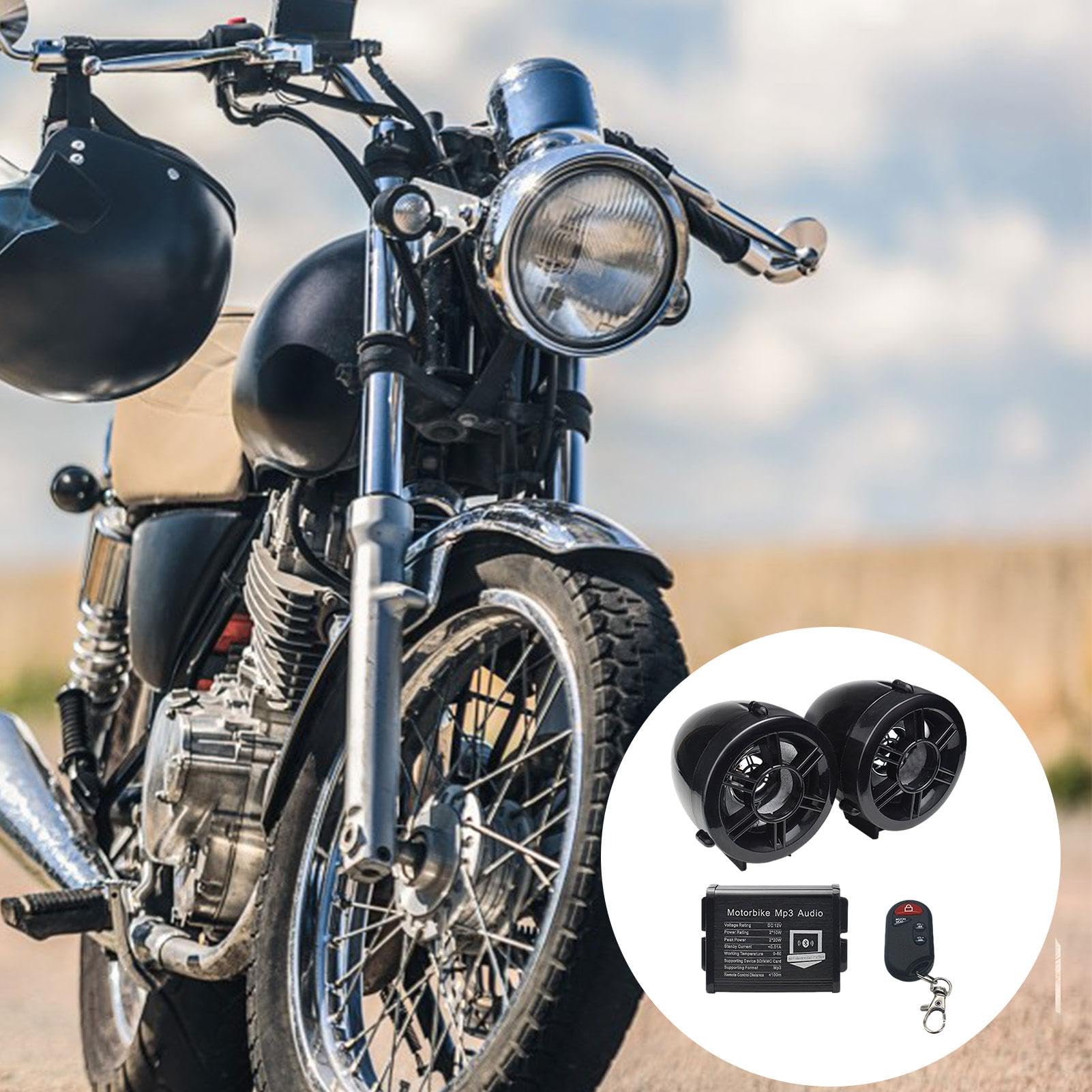 Altoparlante stereo audio per moto - Altoparlante per moto | Altoparlante Blue Tooth per motocicletta da manubrio | Altoparlanti per moto con luci lampeggianti a LED | Amplificatore moto per Utv, Scoo