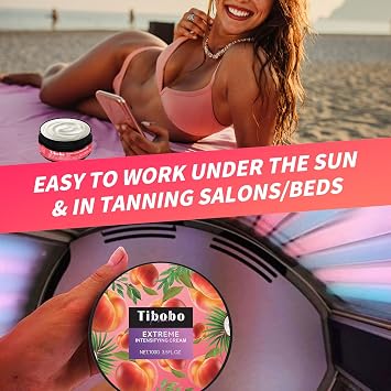 Sunbed Tanning Accelerator, 100g Sunbed Cream Accelerator, Extreme Intensifying Tanning Moisturiser with Natural Formula, Long-Lasting Hydration Sun Tan Lotion for Outdoor & Sunbeds (Watermelon)