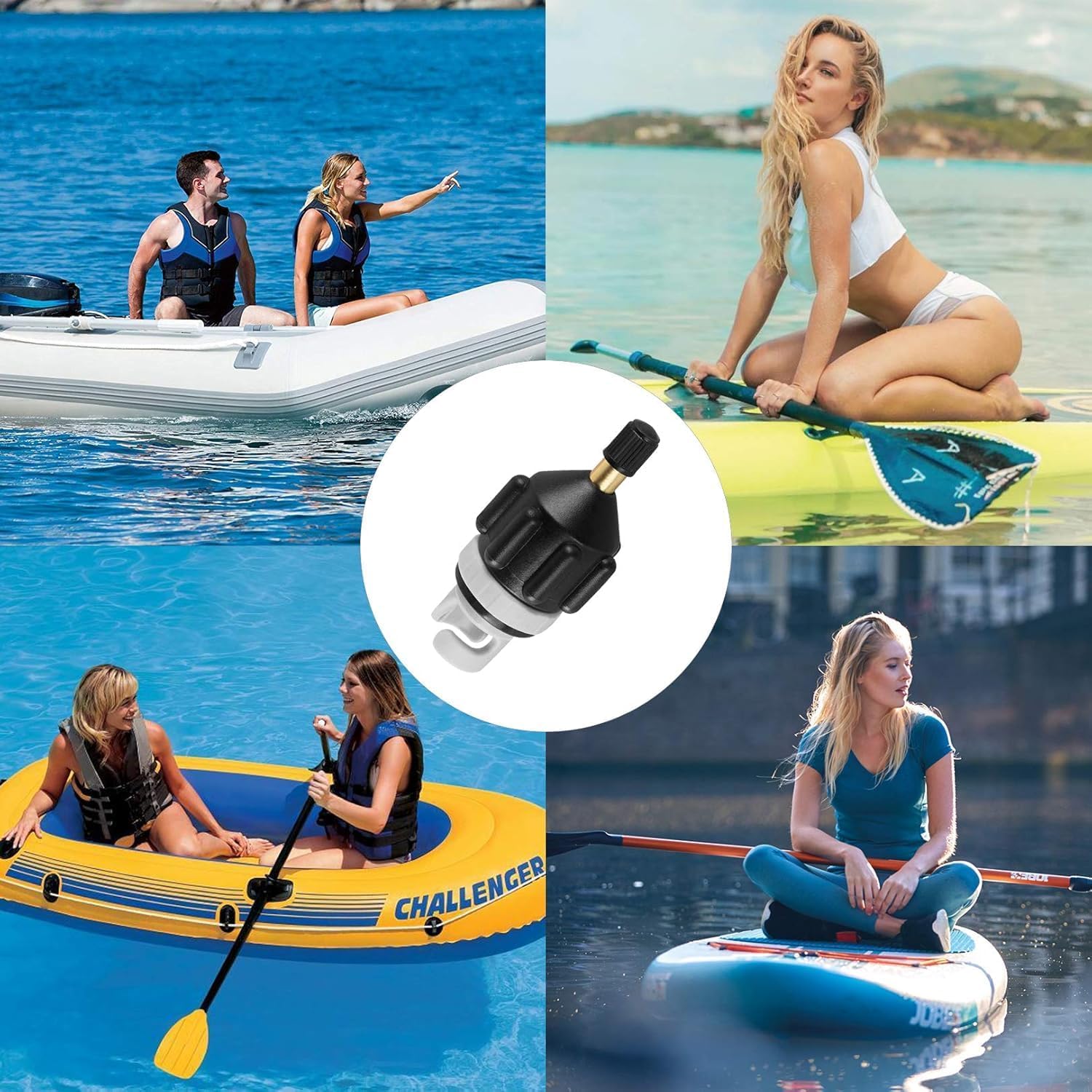 Adaptador Válvula para Bomba de Aire Inflable para Canoa, Paddle Board, Bote Inflable, Kayak