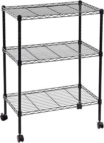 Miniatura 3 de Estantes de carro rodante con ruedas y marco de metal resistente