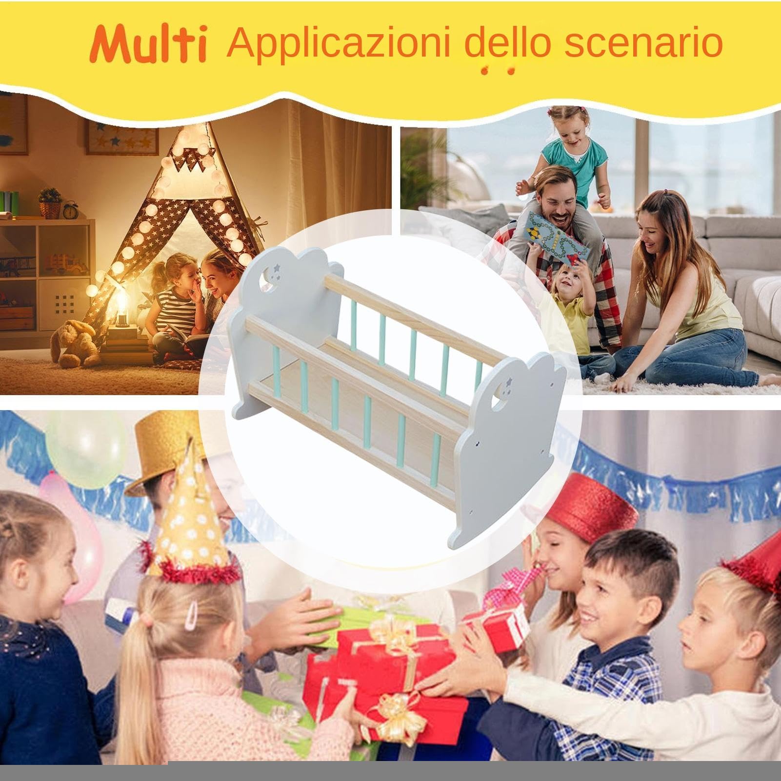 Lettino Per Bambole Mobili da in Miniatura Realizzati in Legno | Mobili Realistici Giocattolo Nanna Per Ragazzi Ragazze Casa Delle Bambole Attività Stimola Creativo
