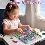 WMXDU Mini Magnetic Tiles, 40PCS Magnetic Building Blocks with Travel Case STEM Learning Building Blocks, Magnet Tile Construction Stacking Block Boys Girls for Kids Ages 3+