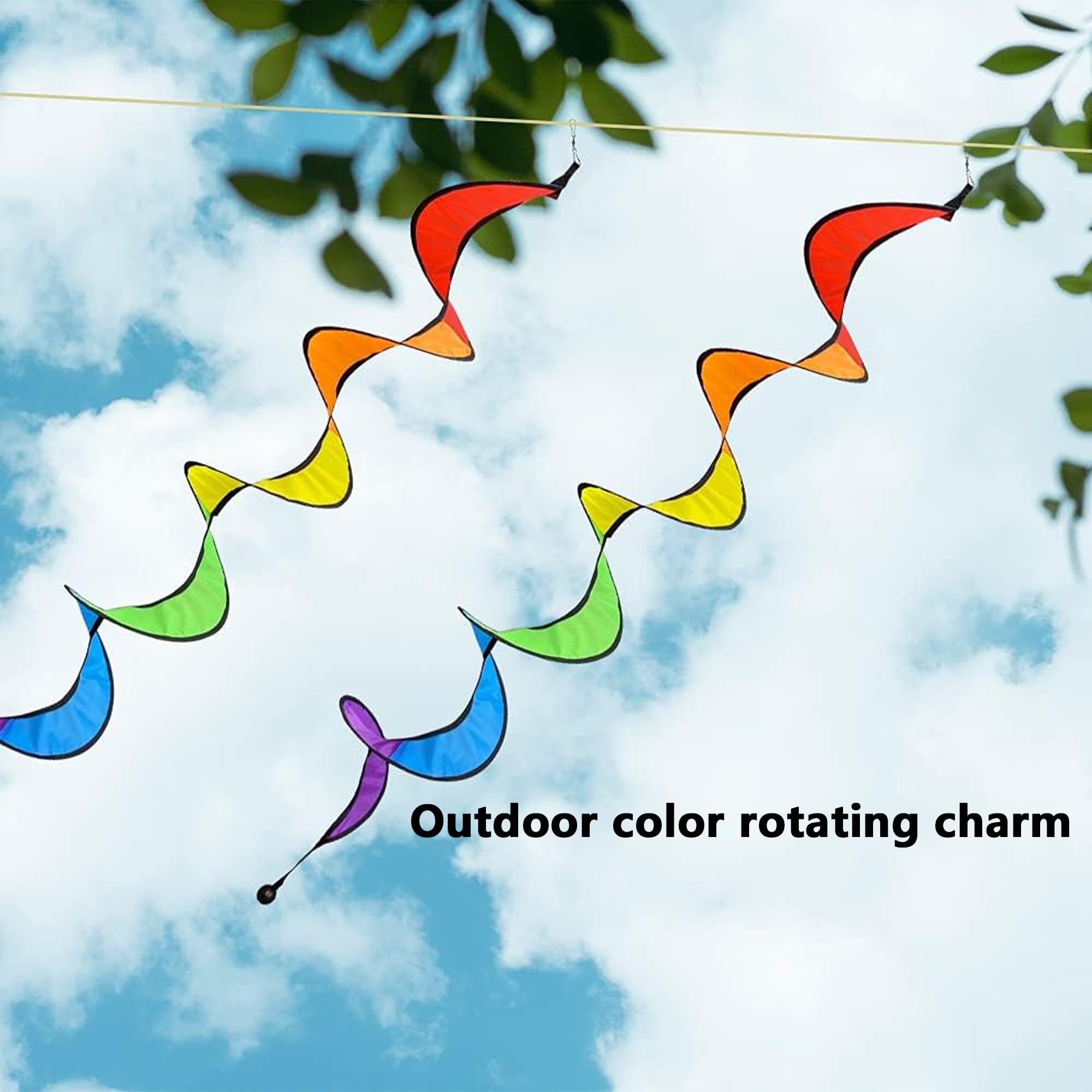 2PCS Arcobaleno a Spirale Mulino a Vento Mulino a Vento a Spirale Girandola Spirale Arcobaleno Mulino Vento Protezione UV e resistente alle intemperie colorato eolici decorazione del giardino