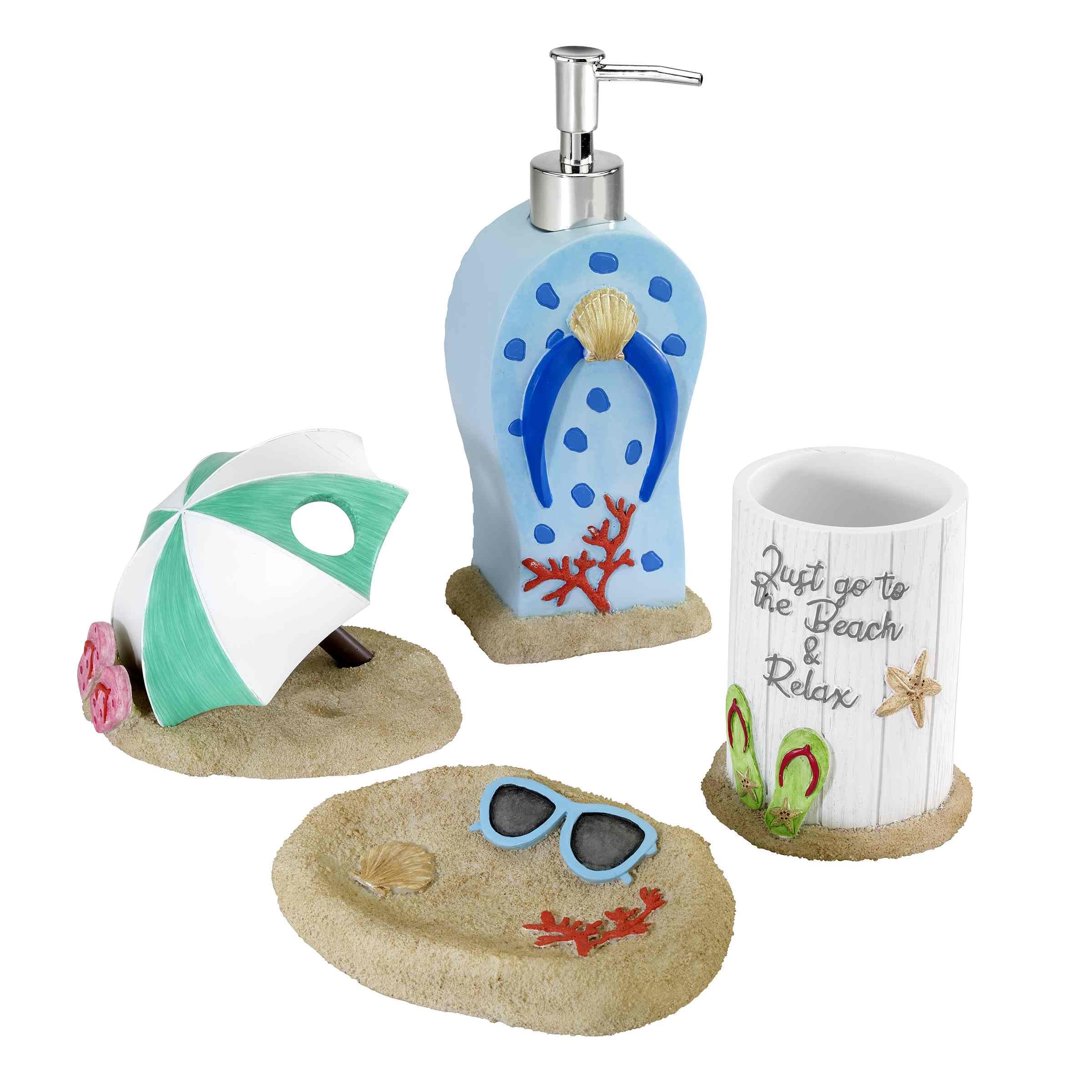 Juego de accesorios de baño Beach Mode con resina y dispensador Avanti Linens