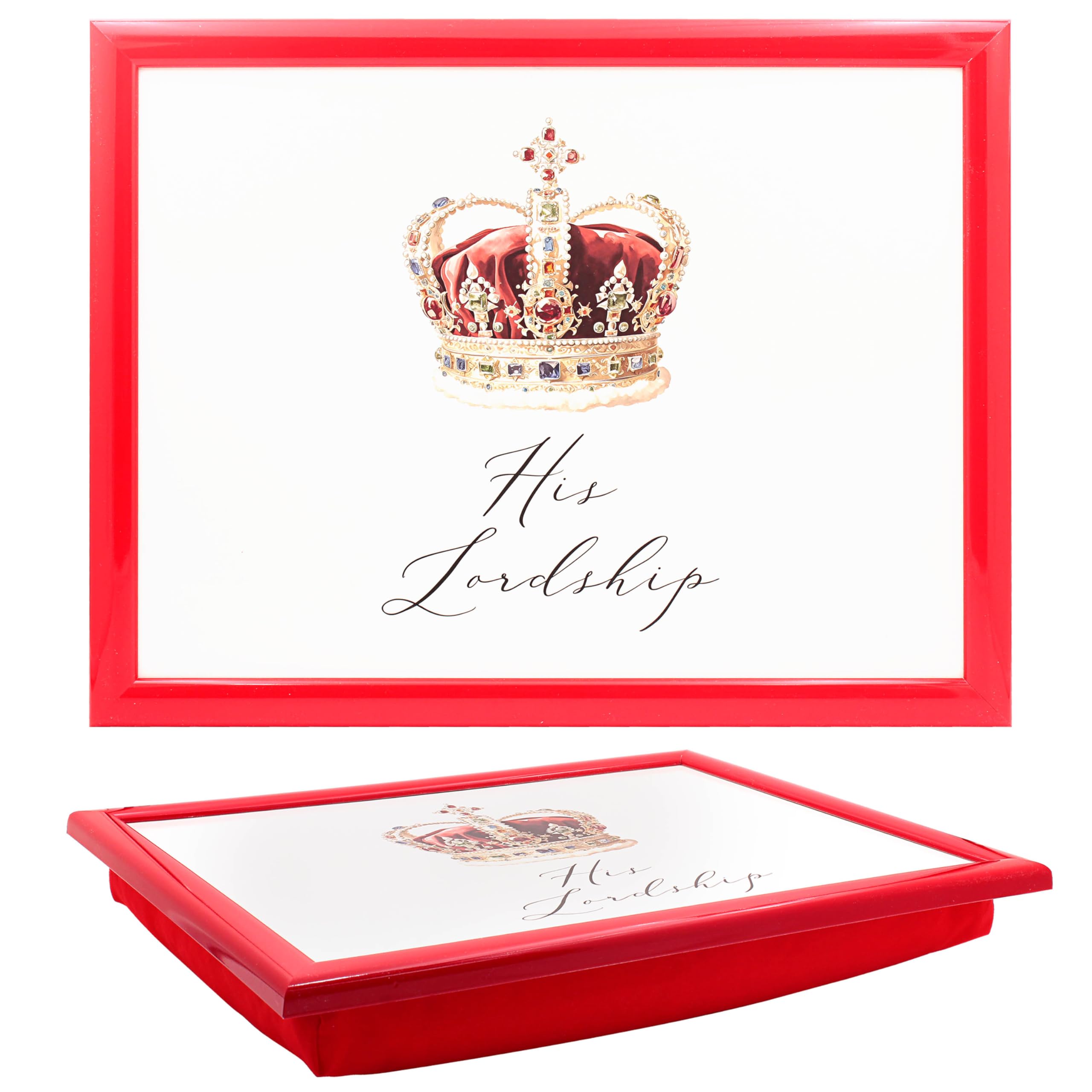 The Leonardo Collection His N Hers His Lordship Laptray For Food Serving & Breakfast | Comfortable Lap Trays With Bean Bag Cushion | Durable Lap Trays For Eating On Lap For Adults