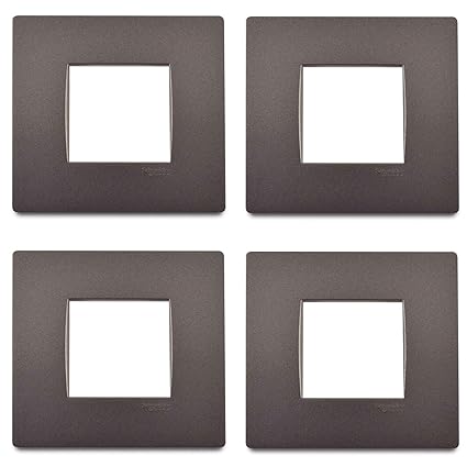 Schneider Electric Opale-2 Module Grid and Cover Plate, Gleaming Grey (Pack of 4)