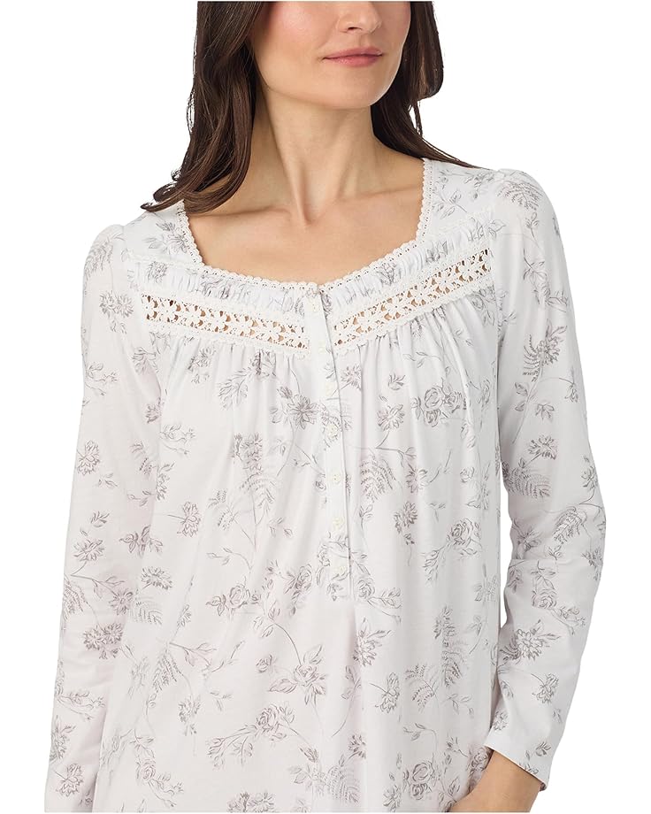 Eileen West Cotton Knit Long Sleeve Short Nightgown - #4 of 4