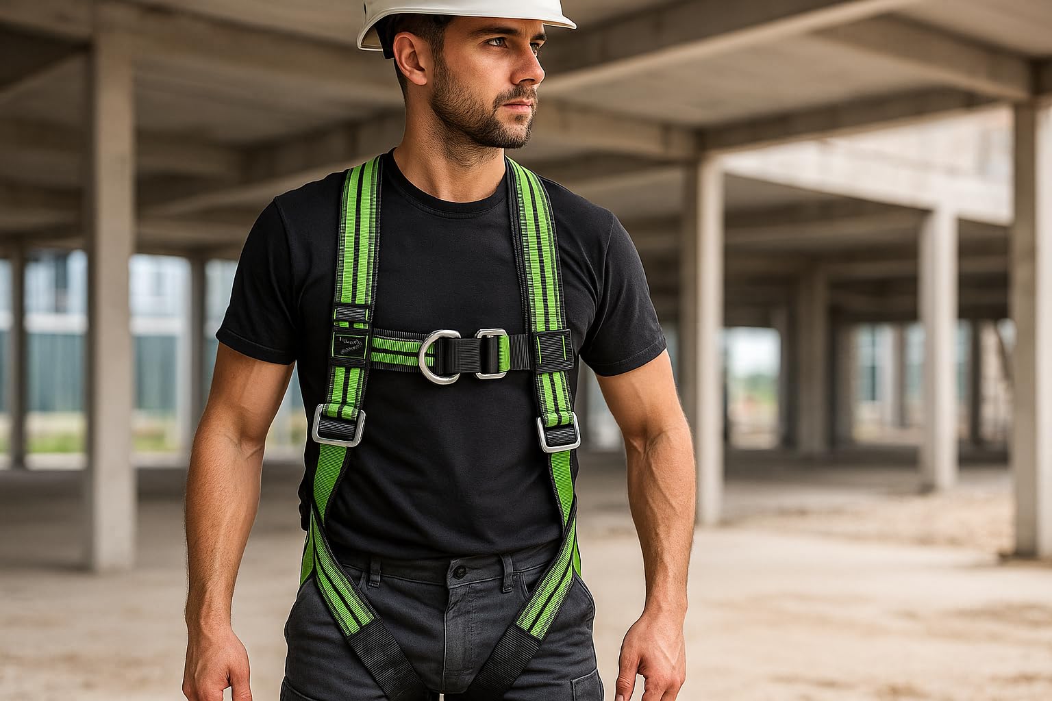 Kratos Safety Mune 3 Cinturón de recogida de dos puntos con herramienta multifunción y 5 hebillas de ajuste EN 361