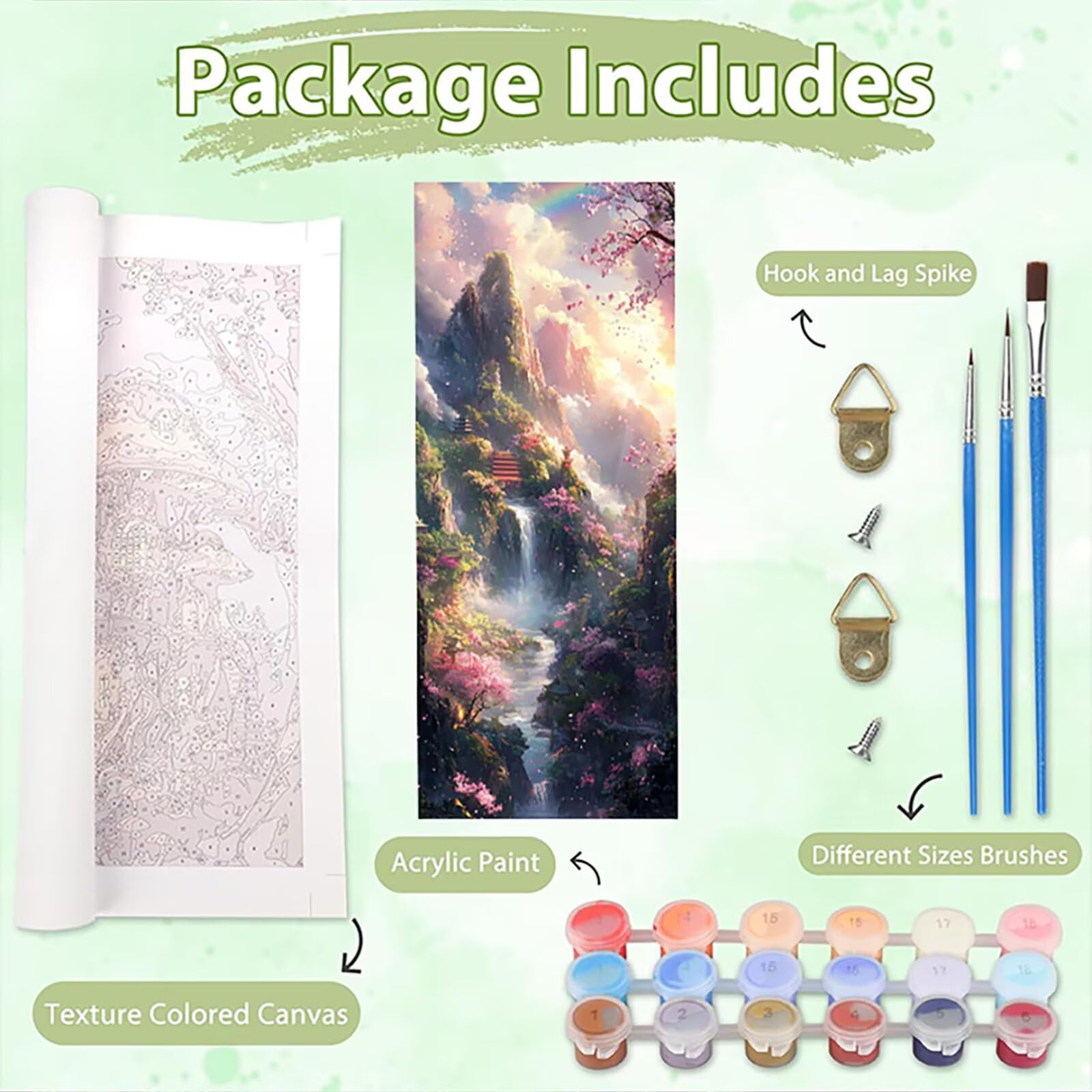 Malen Nach Zahlen 50x150cm Leinwand Dachboden Malen Nach Zahlen Erwachsene mit Ohne Rahmen, DIY Kreativ Set für Erwachsene mit Pinseln und Acrylfarbe, Deko Aussicht 1 Landschaft Geschenk, P0M-788