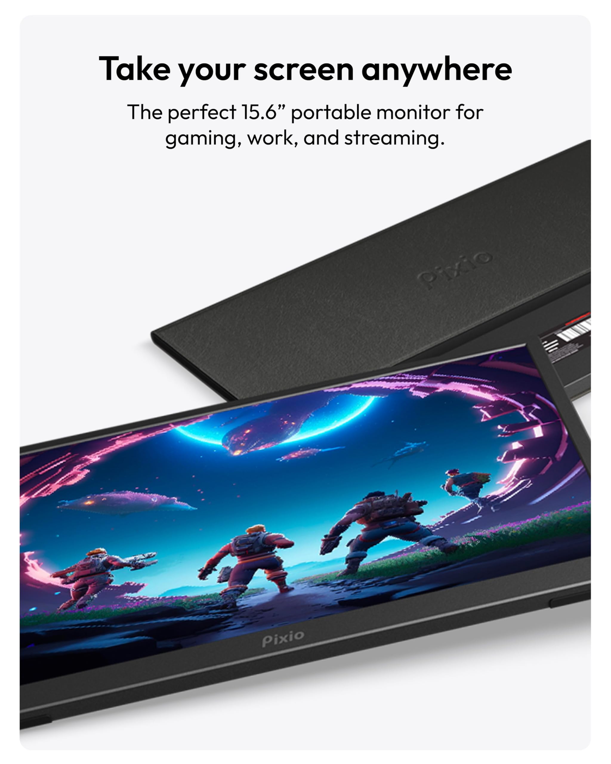 Pixio ポータブルモニター PX160 Wave 15.6インチ　ブラック PX160 Wave 15.6-inch Portable Gaming Monitor – Pixio